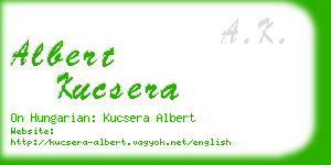 albert kucsera business card